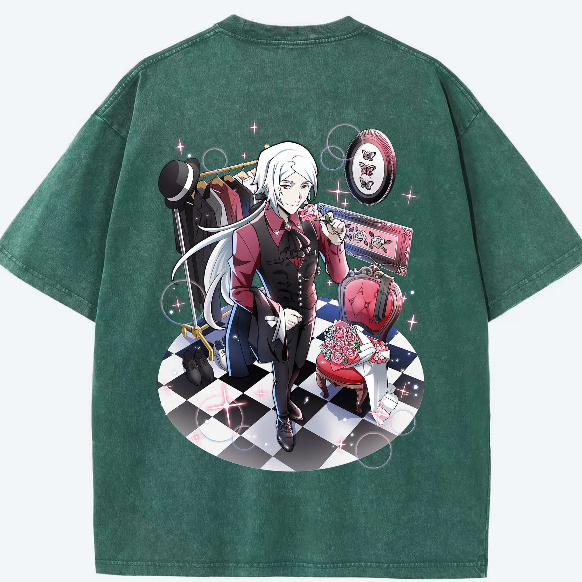 （画像用） 文豪ストレイドッグス Bungo Stray Dogs 綿100% ヴィンテージ風 半袖Tシャツ（背面プリント）